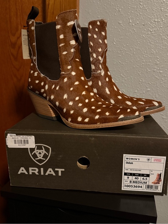 Ariat Shoes - Ariat Brown and White Spotted Chelsea Ankle Boots